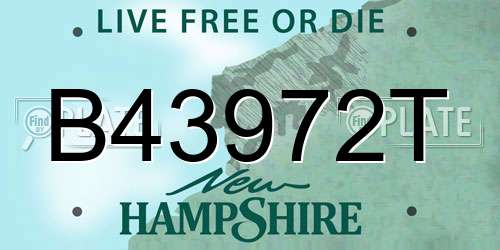 B43972T New Hampshire License Plate