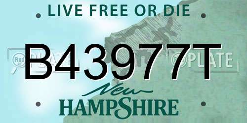 B43977T New Hampshire License Plate