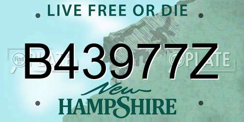 B43977Z New Hampshire License Plate