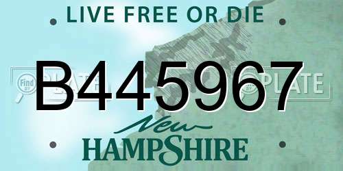 B445967 New Hampshire License Plate