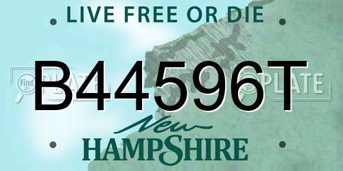 B44596T New Hampshire License Plate