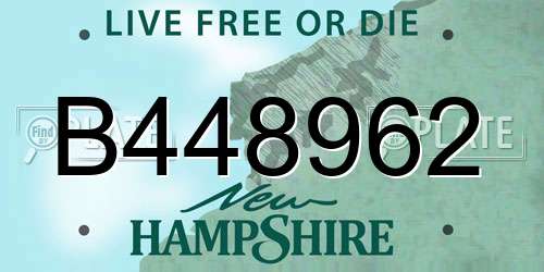B448962 New Hampshire License Plate