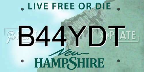 B44YDT New Hampshire License Plate