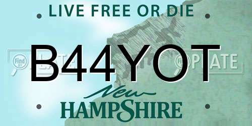 B44YOT New Hampshire License Plate