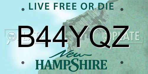 B44YQZ New Hampshire License Plate