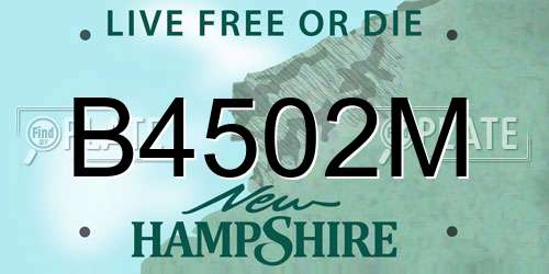 B4502M New Hampshire License Plate