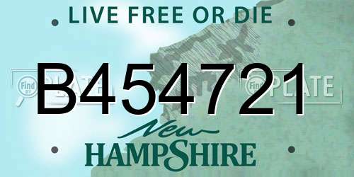 B454721 New Hampshire License Plate