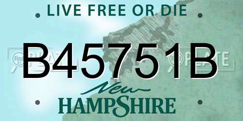 B45751B New Hampshire License Plate