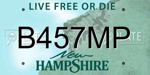 B457MP New Hampshire License Plate