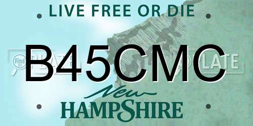 B45CMC New Hampshire License Plate