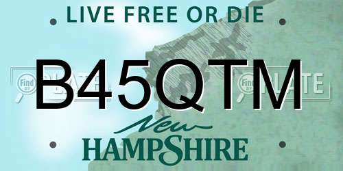 B45QTM New Hampshire License Plate