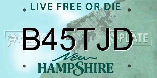 B45TJD New Hampshire License Plate