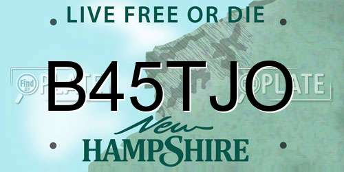 B45TJO New Hampshire License Plate