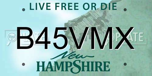 B45VMX New Hampshire License Plate