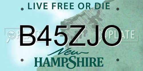 B45ZJO New Hampshire License Plate