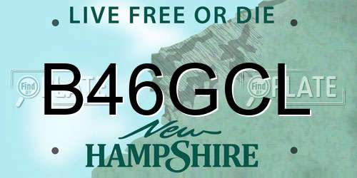 B46GCL New Hampshire License Plate
