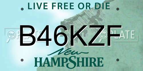 B46KZF New Hampshire License Plate
