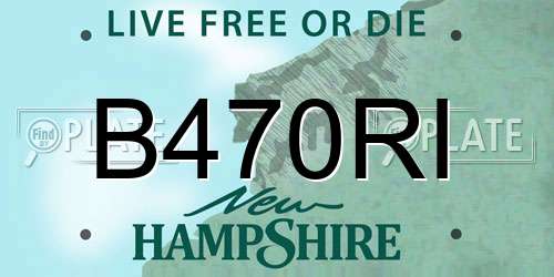 B470RI New Hampshire License Plate
