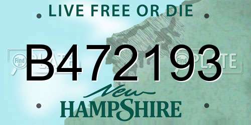 B472193 New Hampshire License Plate