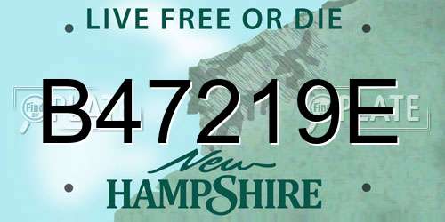 B47219E New Hampshire License Plate