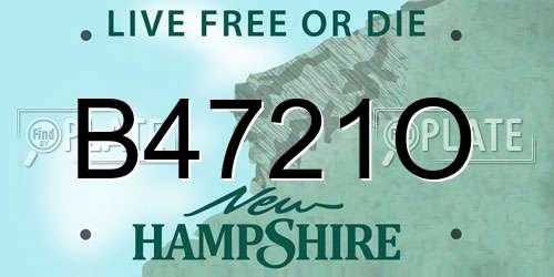 B4721O New Hampshire License Plate