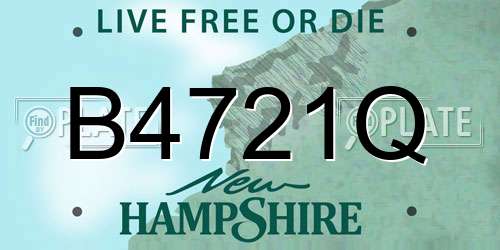 B4721Q New Hampshire License Plate