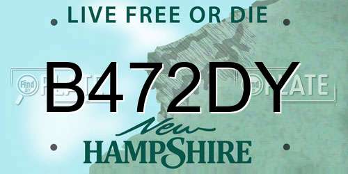 B472DY New Hampshire License Plate