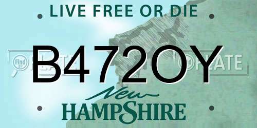 B472OY New Hampshire License Plate