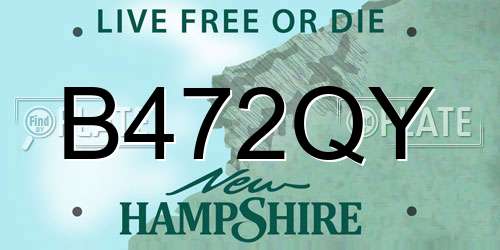 B472QY New Hampshire License Plate