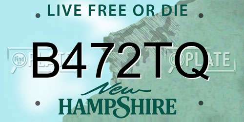 B472TQ New Hampshire License Plate