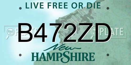 B472ZD New Hampshire License Plate