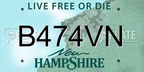 B474VN New Hampshire License Plate