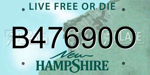 B47690O New Hampshire License Plate