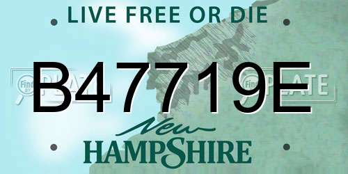 B47719E New Hampshire License Plate