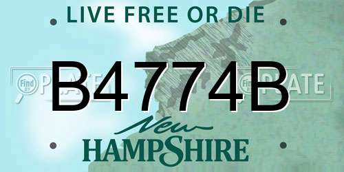 B4774B New Hampshire License Plate