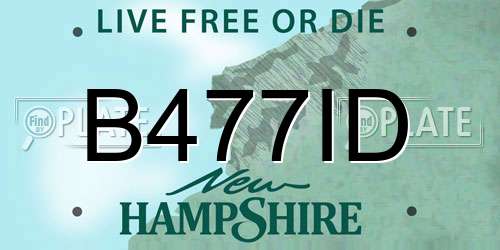 B477ID New Hampshire License Plate