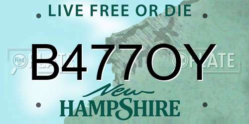 B477OY New Hampshire License Plate