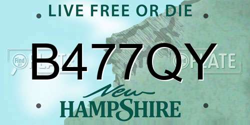 B477QY New Hampshire License Plate