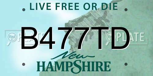 B477TD New Hampshire License Plate