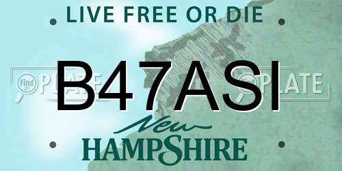 B47ASI New Hampshire License Plate