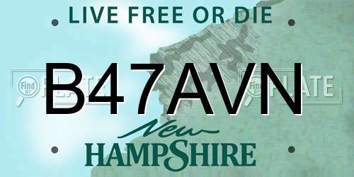 B47AVN New Hampshire License Plate