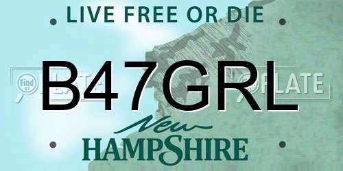 B47GRL New Hampshire License Plate