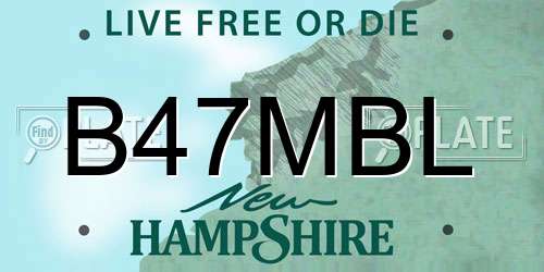 B47MBL New Hampshire License Plate
