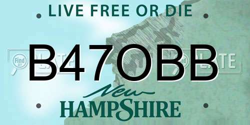 B47OBB New Hampshire License Plate
