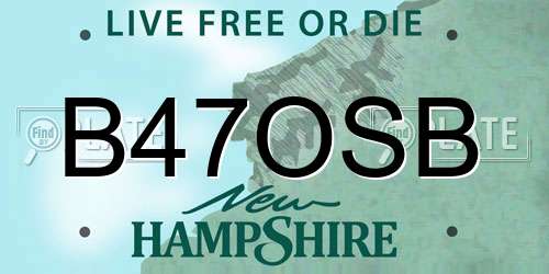 B47OSB New Hampshire License Plate