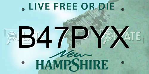 B47PYX New Hampshire License Plate