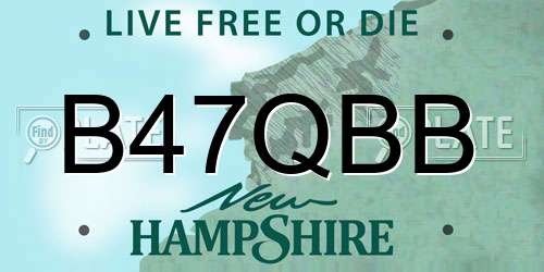 B47QBB New Hampshire License Plate