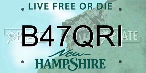 B47QRI New Hampshire License Plate
