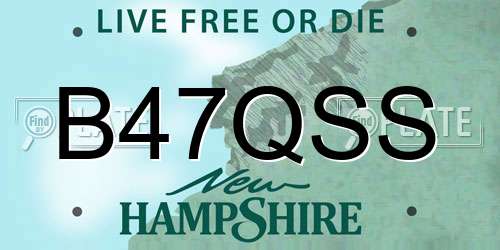 B47QSS New Hampshire License Plate