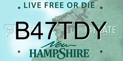 B47TDY New Hampshire License Plate